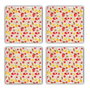Hermia Felpudo de Cristal 100% Piedra Natural, Set de 4 Piezas, 10x10x1cm, TAB11183924